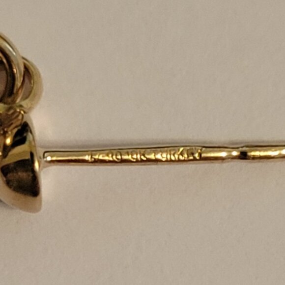 **SOLD**10k Solid Yellow & White Gold Dangle Earrings - Picture 6 of 8